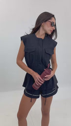 COLETE ALONGADO BOLSO CARGO